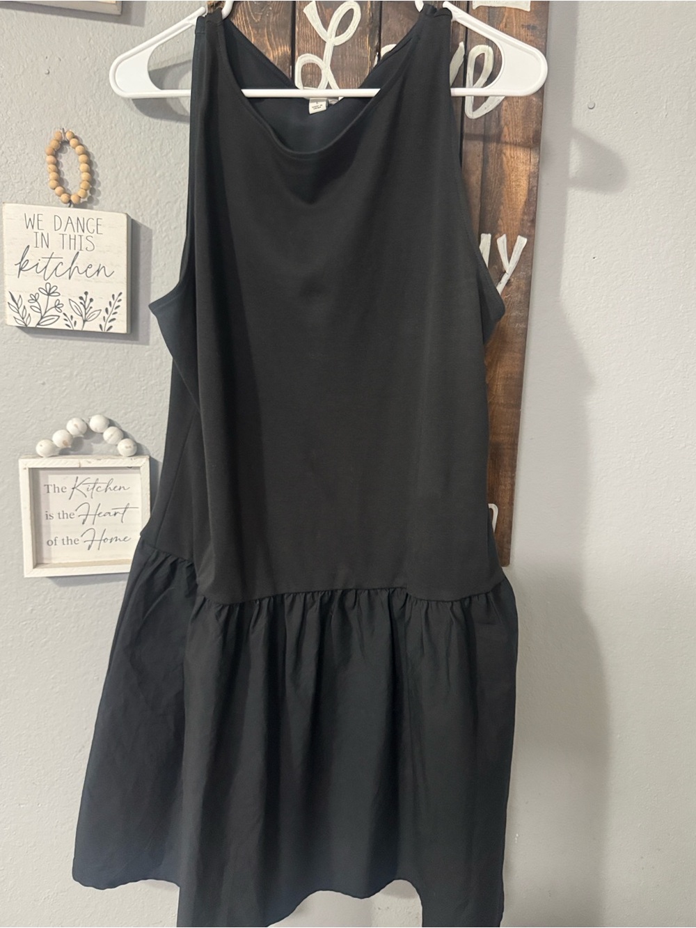 a new day Black Drop-Waist Sleeveless Mini Dress